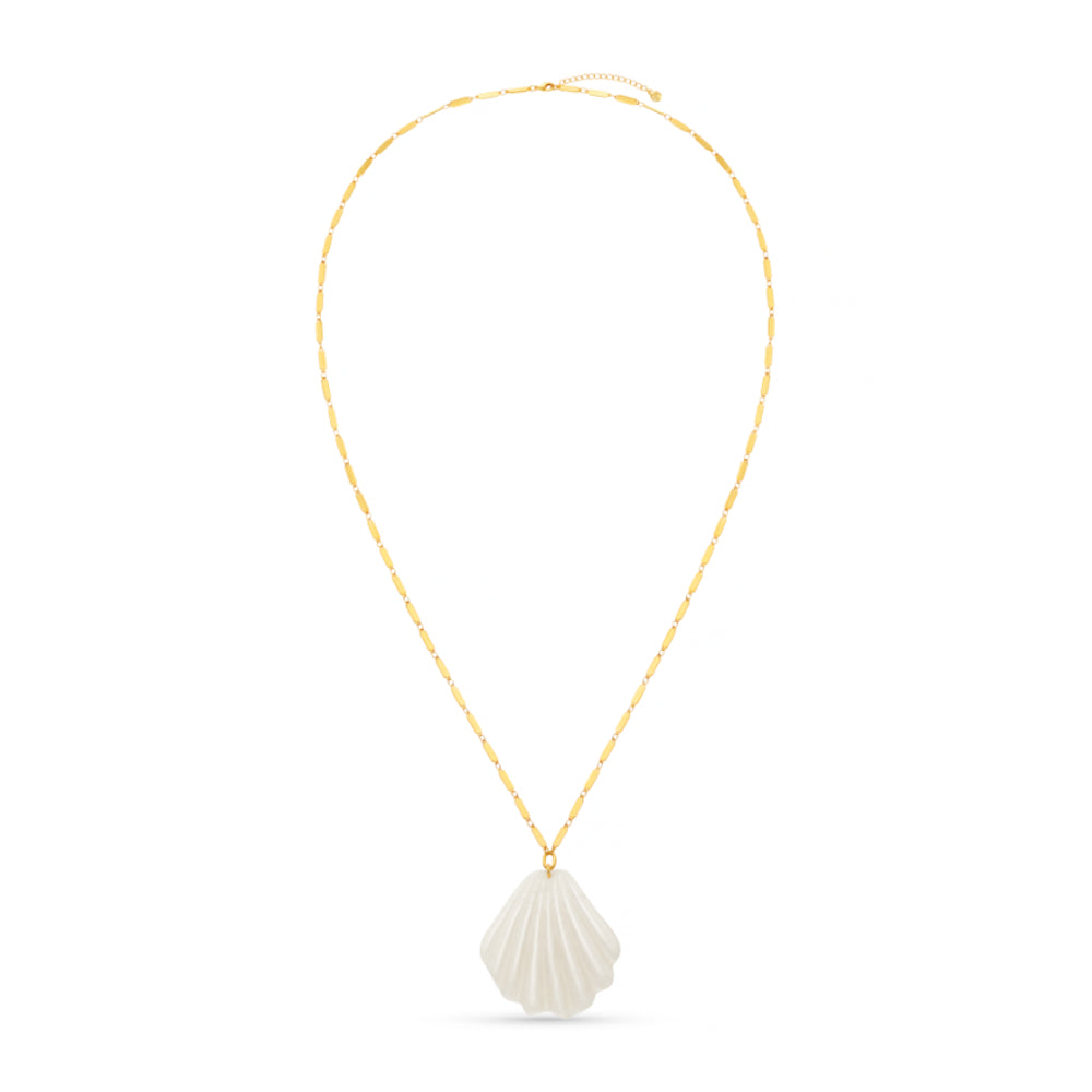 Statement Resin Shell Long Necklace - Image 4